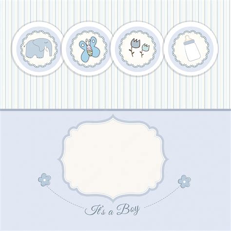 Premium Vector | Baby boy announcement card