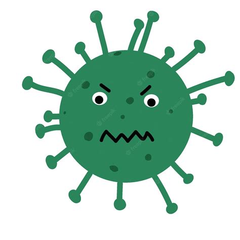 Premium Vector | Vector illustration of an evil green virus