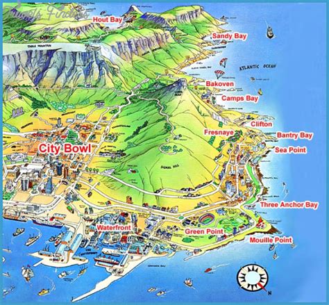 Cape Town Map - TravelsFinders.Com