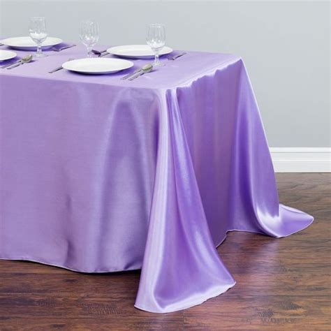 90 X 132 in. Rectangular Satin Tablecloth | Table cloth, Rectangle table, Rectangle tablecloth