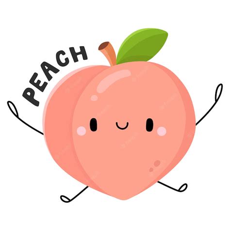 Premium Vector | Cute fruits and veggies cartoon character peach ...