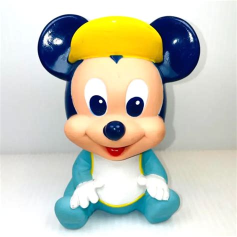 VINTAGE ARCO 1984 Walt Disney Baby Mickey Mouse 5" Rubber Squeak Toy - EUC $9.99 - PicClick
