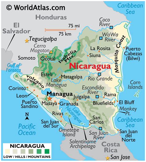 Nicaragua Map / Geography of Nicaragua / Map of Nicaragua - Worldatlas.com