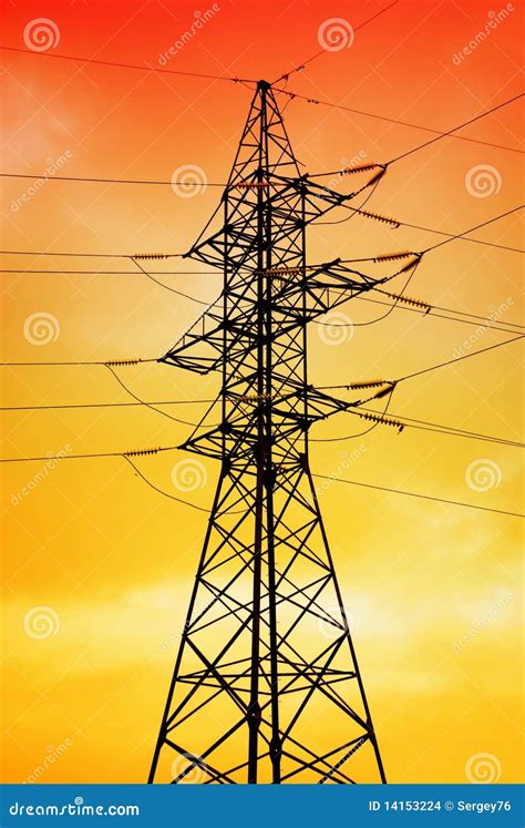 Power Line Silhouette Stock Images - Image: 14153224