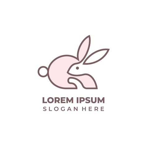 Premium Vector | Light pink bunny logo vector lineart and shape style ...