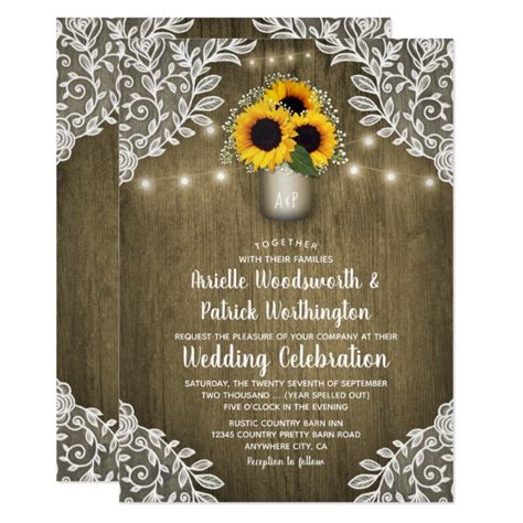 Sunflower Wedding Invitations – Rustic Wedding Invitations