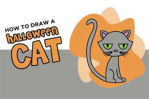 How To Draw a Halloween Cat - Easy Drawing Tutorial - Made with HAPPY