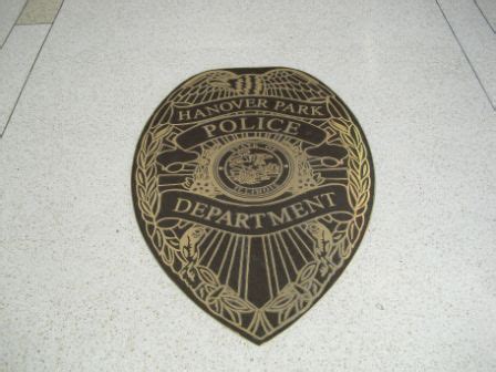 Hanover Park, IL Police Badge Bronze Plaque, inset into Epoxy Terrazzo ...