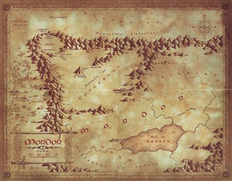 Mapa de Mordor | Map, Rpg world, Vintage world maps