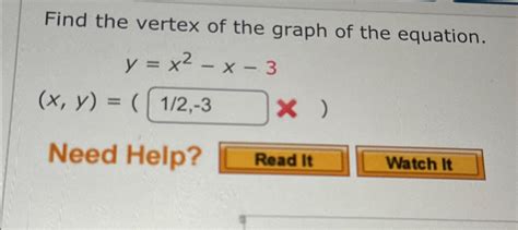 Solved Find the vertex of the graph of the | Chegg.com