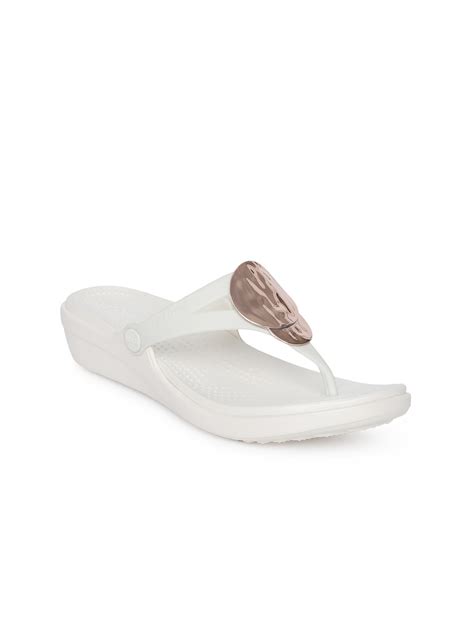 Buy Crocs Women White Solid Sandals - Heels for Women 8448789 | Myntra