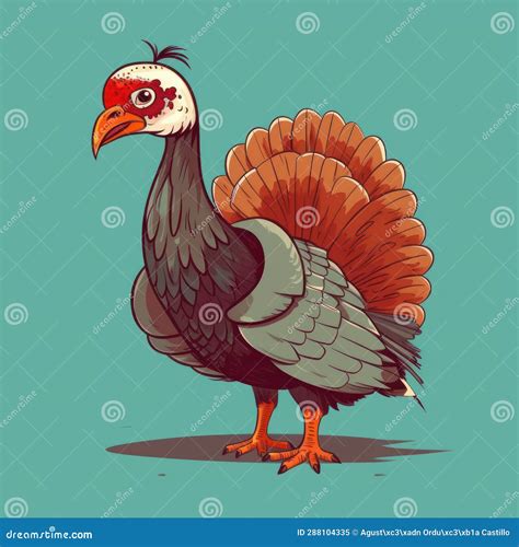 A Cartoon Illustration of a Turkey. Generative AI. Stock Illustration - Illustration of chicken ...