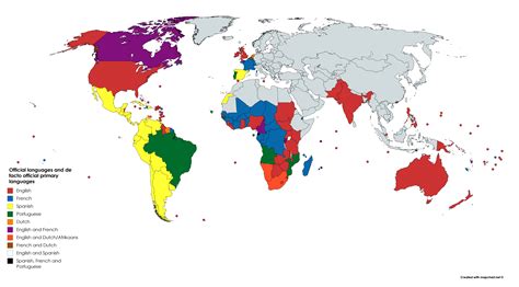 Official & DeFacto Official Languages | Map, United nations ...