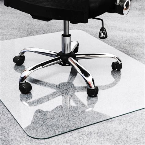 Floortex Cleartex Glaciermat Glass Rectangular Chair Mat - Hard Floor Home Office Carpet - 40 Length