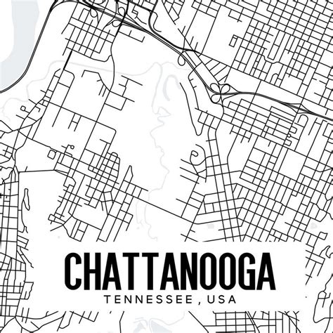 Chattanooga Tennessee Map Printable Printable Map for Office - Etsy