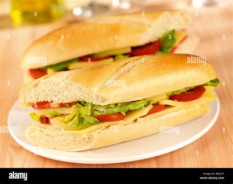 CHEESE SALAD BAGUETTE Stock Photo - Alamy