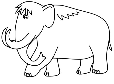 A Simple Mammoth coloring page - Download, Print or Color Online for Free