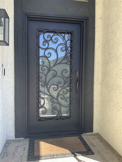 Entry iron door, 42x81, left hand inswing, medium copper finish ...