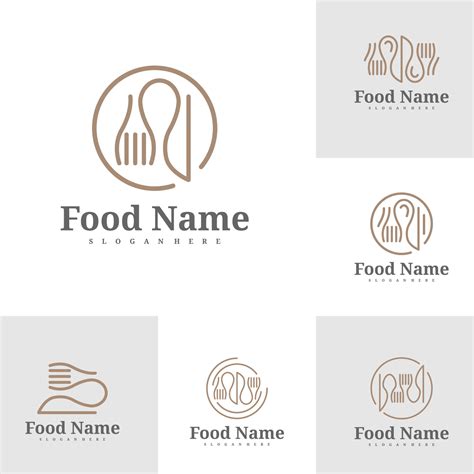 Set of Food logo template, Creative Food logo design vector, Food logo ...