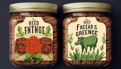 Premium AI Image | Ground vegan meat packaging label design using herbs and leaves