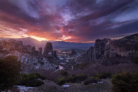 Sunset at Meteora Photograph by Dimitris Krikelis - Fine Art America