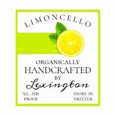 Modern Organic Limoncello Tall Bottle Label Homemade Wine Bottle Labels, Halloween Wine Bottle ...