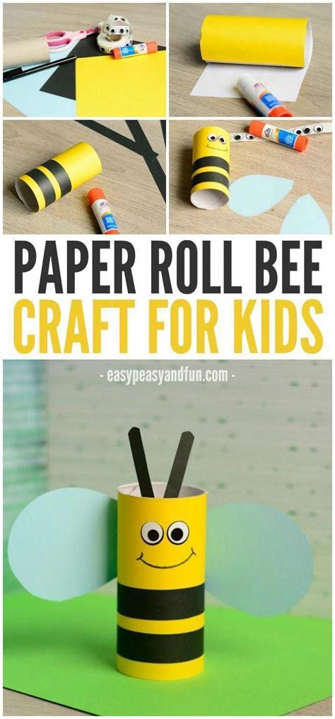 Toilet Paper Roll Bee Craft for Kids | Bee crafts, Toddler crafts, Bee crafts for kids