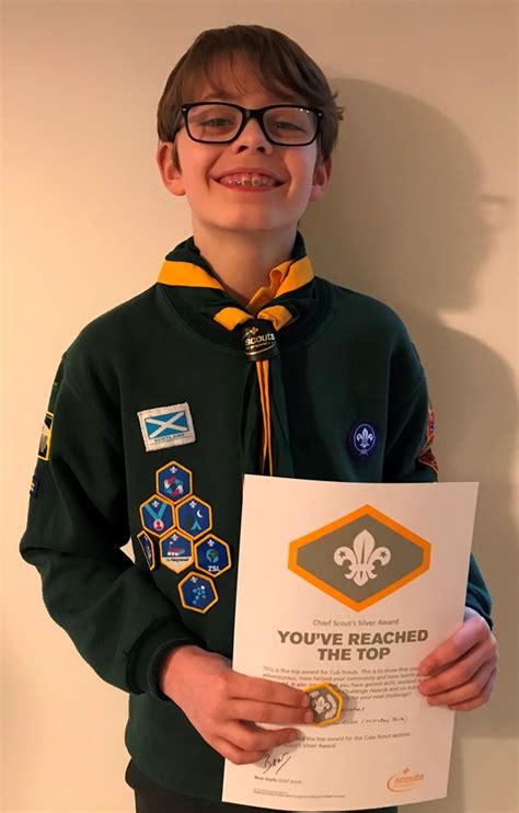 Cub gains Chief Scout’s Silver Award | 183rd Glasgow (Bearsden) Scout Group