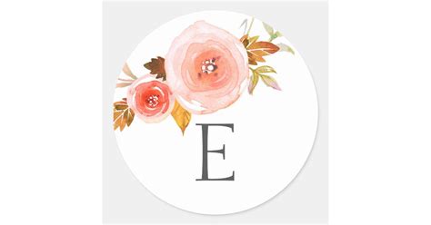 Wedding monogram envelope seals / blush floral | Zazzle.com