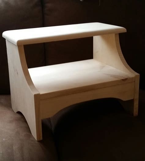 Buy Hand Crafted Naked Pine Bedside Step Stool, made to order from Family Sawmill Restorations ...