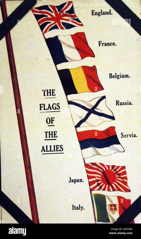 The Flags of the Allies, postcard, WWI (28476164245 Stock Photo - Alamy