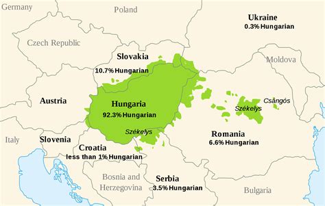 Dist of Hungarian Language Europe • Mapsof.net