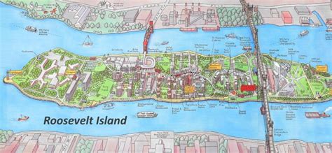 Roosevelt Island Tourist Map - Ontheworldmap.com