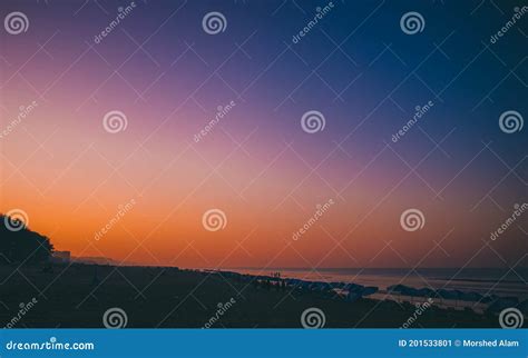 Sunrise Landscape View of Cox`s Bazar Sea Beach Stock Image - Image of ...