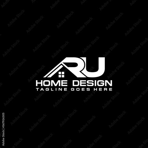 R U initial home or real estate logo vector design black and white versions Stock Vector | Adobe ...