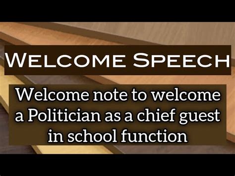 🏷️ Welcome speech for inviting chief guest. How to Introduce and Honor ...