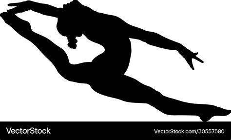 Girl gymnast split in jump gymnastics Royalty Free Vector