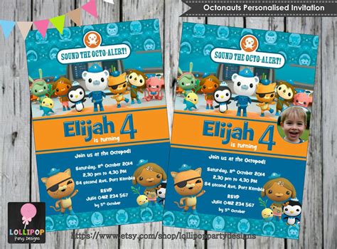 OCTONAUTS INVITATION - Personalised - Printable - Invites - Digital ...