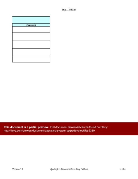 Excel Template: Operating System Upgrade Checklist (Excel template XLS ...