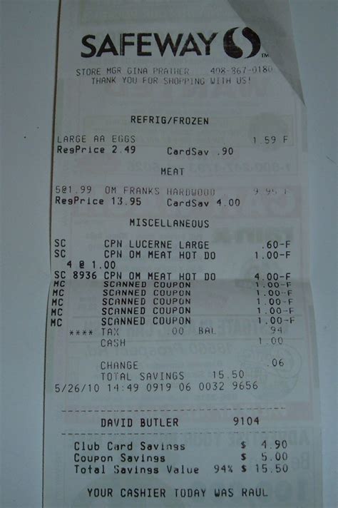 safeway receipt 5-26 - Grocery Coupon Guide