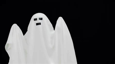 Spooky White Ghost Moving On Black Stock Footage SBV-338903942 - Storyblocks