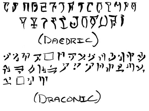 Daedric and Draconic Alphabets by Spirit-Studios-2011 on DeviantArt