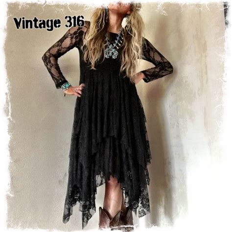 Vintage 316 | Dresses | Reserved Stevie Nicks Black Lace Dress | Poshmark