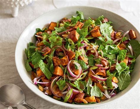 Roast Kumara Salad with Mint & Honey Dressing - Cuisine Magazine - From ...