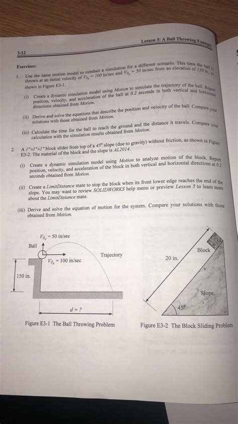 Solved Lesson 3: A Ball Throwing Example (ii) Derive and | Chegg.com