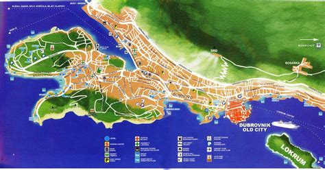 Map of Dubrovnik, Croatia