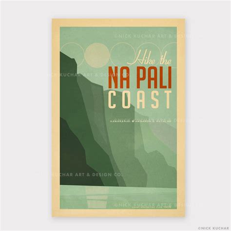 Hike the Na Pali Coast 12x18 Hawaii Travel Print - Etsy | Travel prints, Hawaii travel, Coast