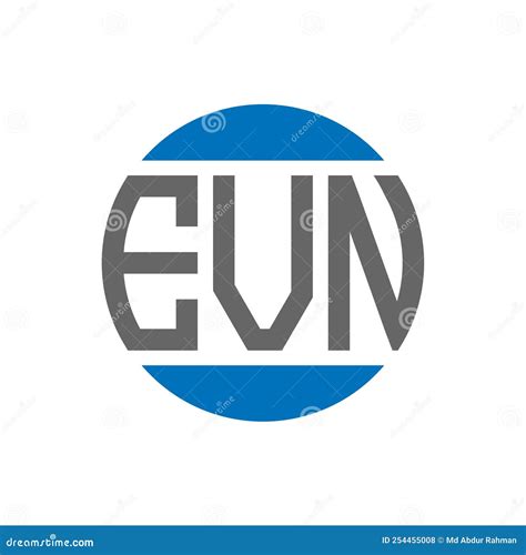 EVN Letter Logo Design on White Background. EVN Creative Initials Circle Logo Concept Stock ...