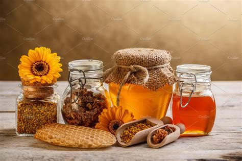 Honey and pollen featuring apiary, apiculture, and bee | High-Quality Food Images ~ Creative Market