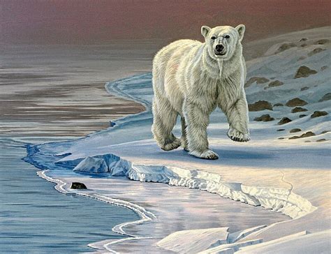 1920x1080px, 1080P free download | Polar Bear, arctic, white, bear, painting, animal, cold, HD ...